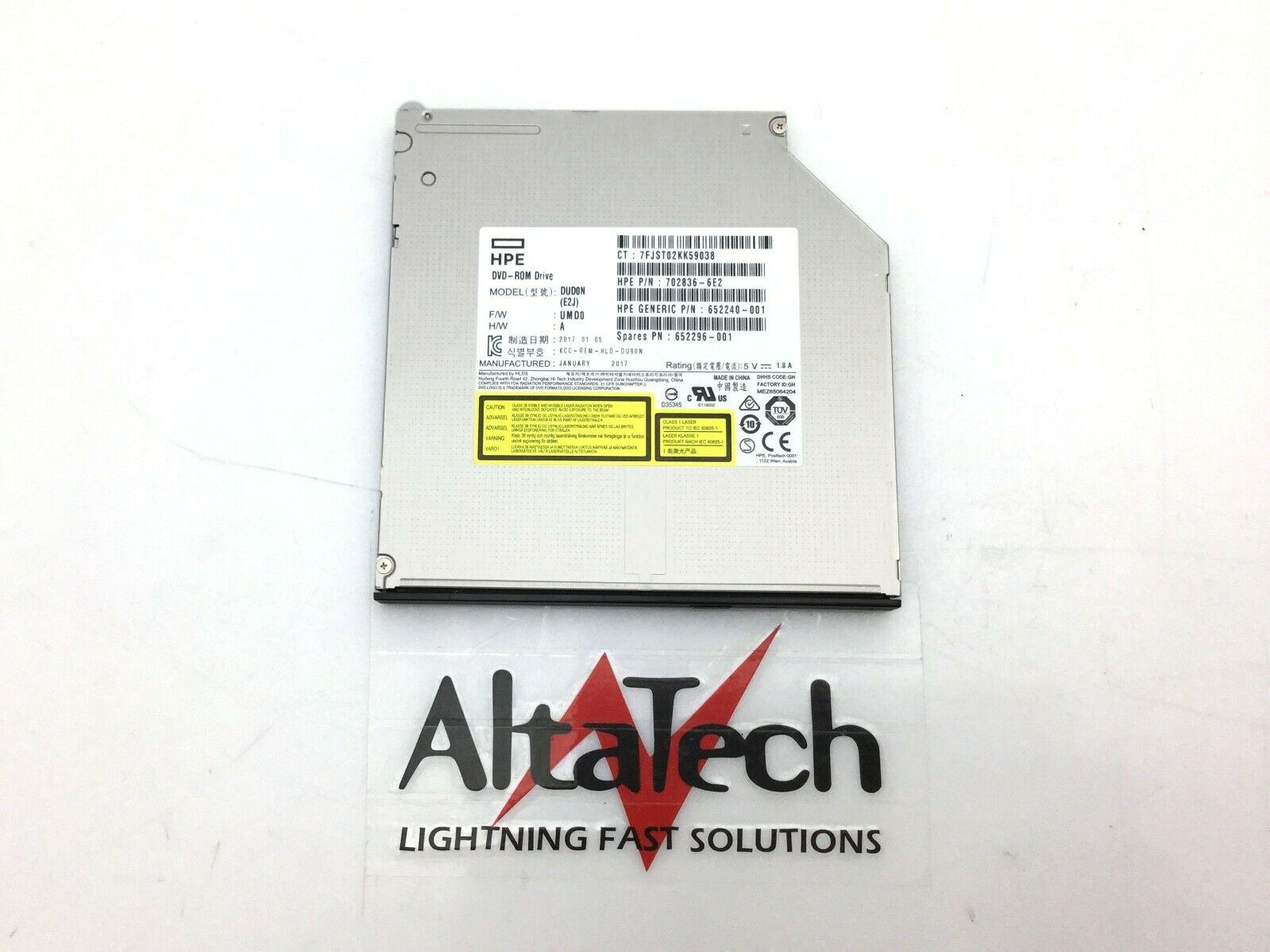 HP 9.5mm Jackblack SATA DVD-ROM ODD Optical Disk Drive 652296-001 - Tested