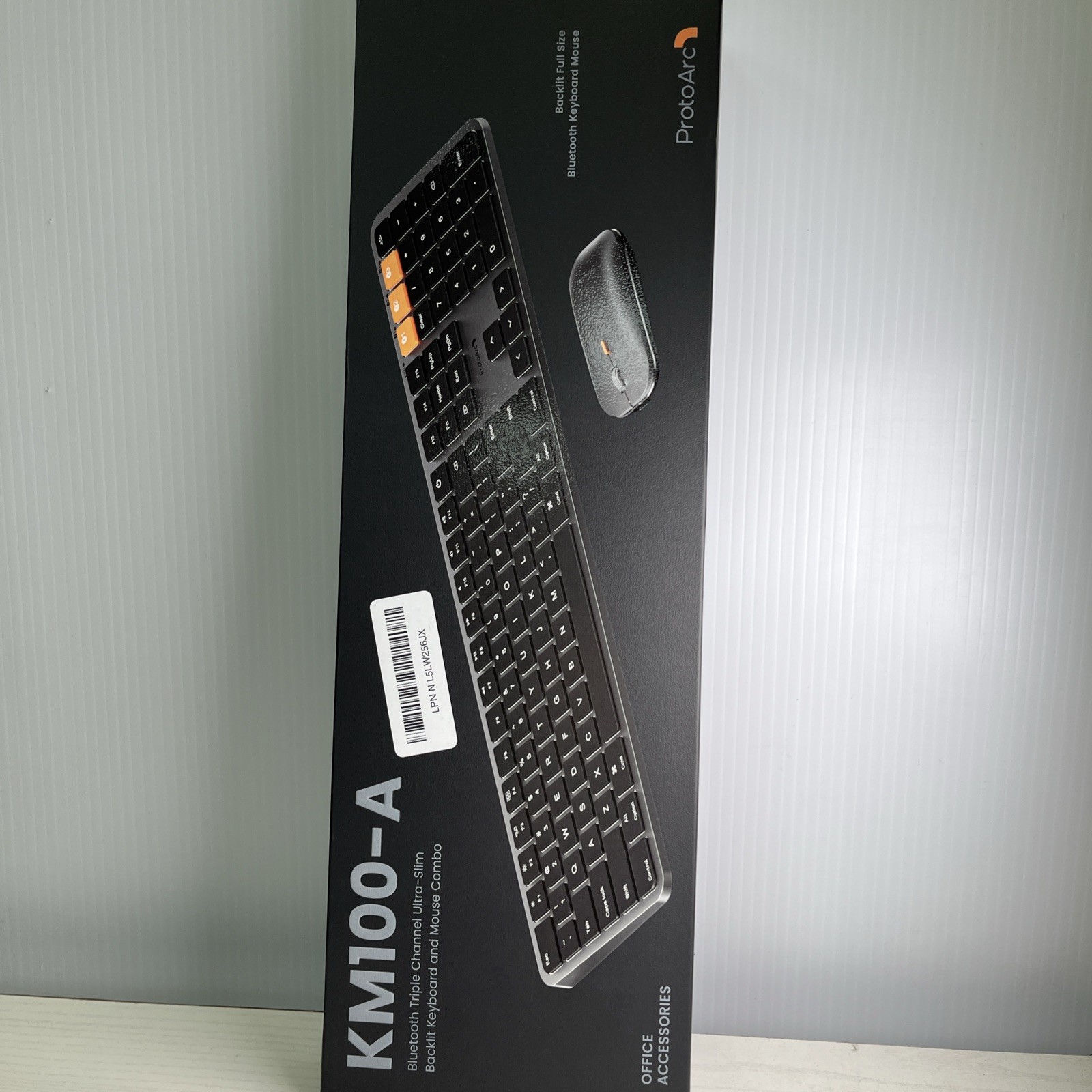 ProtoArc KM100-A Bluetooth Ultra-Slim Backlit Keyboard Mouse Combo Black