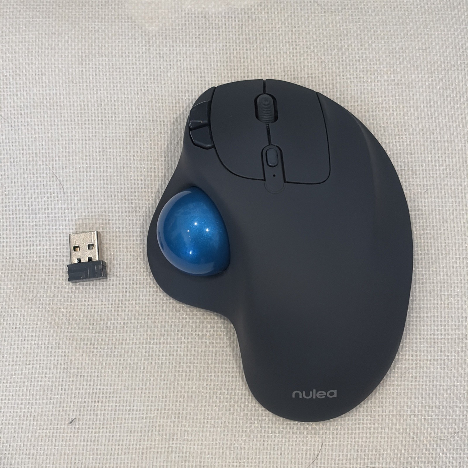 Nulea M501 Wireless Trackball Mouse W/ Bluetooth Dongle Connector Tested Working