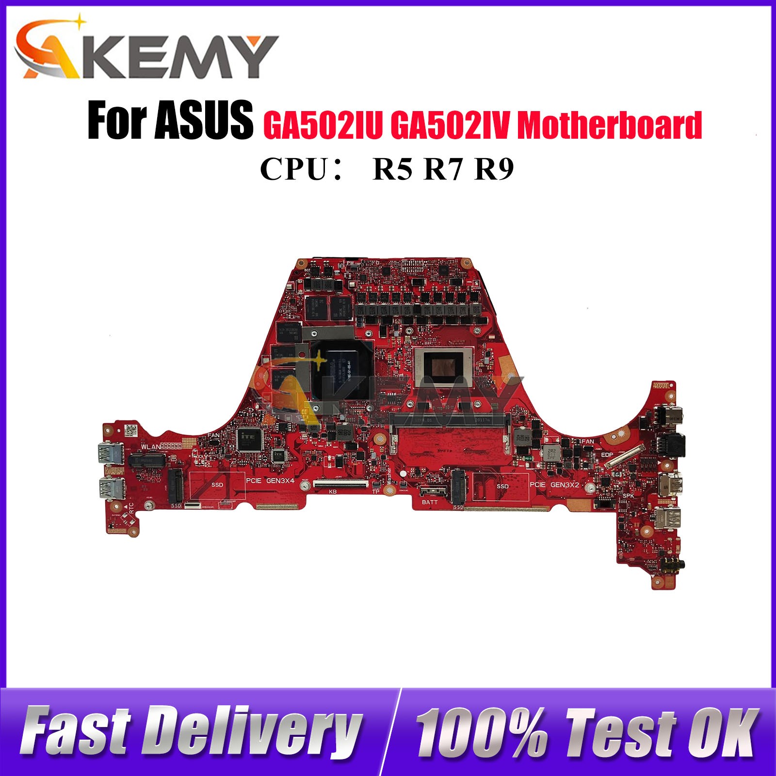 GA502IU Laptop Motherboard For ASUS GA502IV GA502I Mainboard W/ R5 R7 R9 CPU