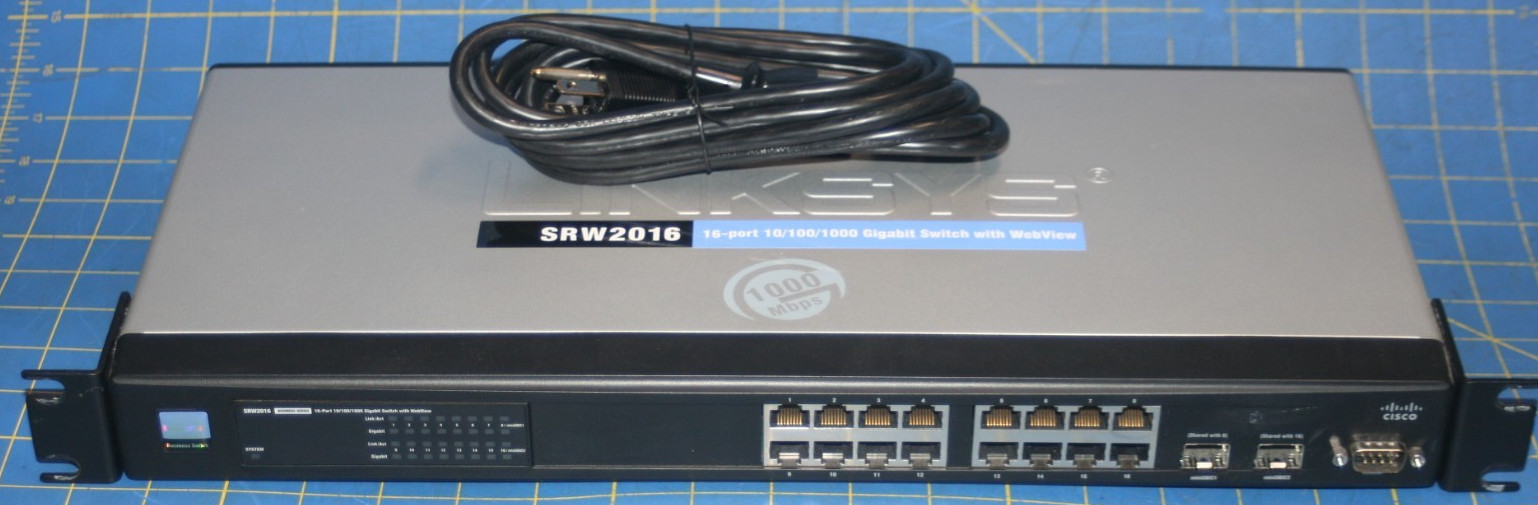 Linksys SRW2016  16 Port 10/100/1000 Gigabit Switch With Webview