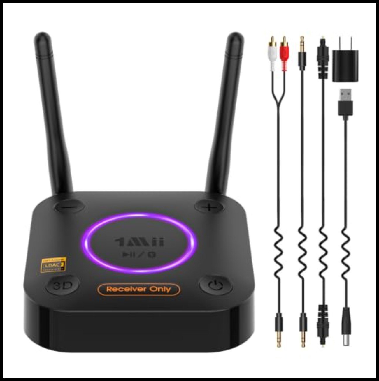 Bluetooth 5.3 Audio Receiver LDAC Hi-Res DAC 3D Surround Optical Coaxial RCA