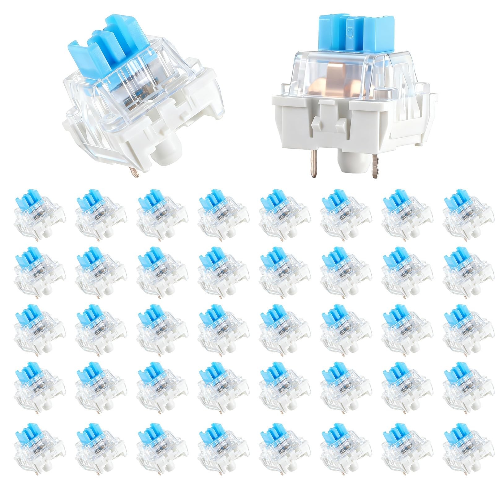 Keyboard Switches, 50 Pcs 3 PIN Blue Keyboard Clicker Replacement Dustproof M...
