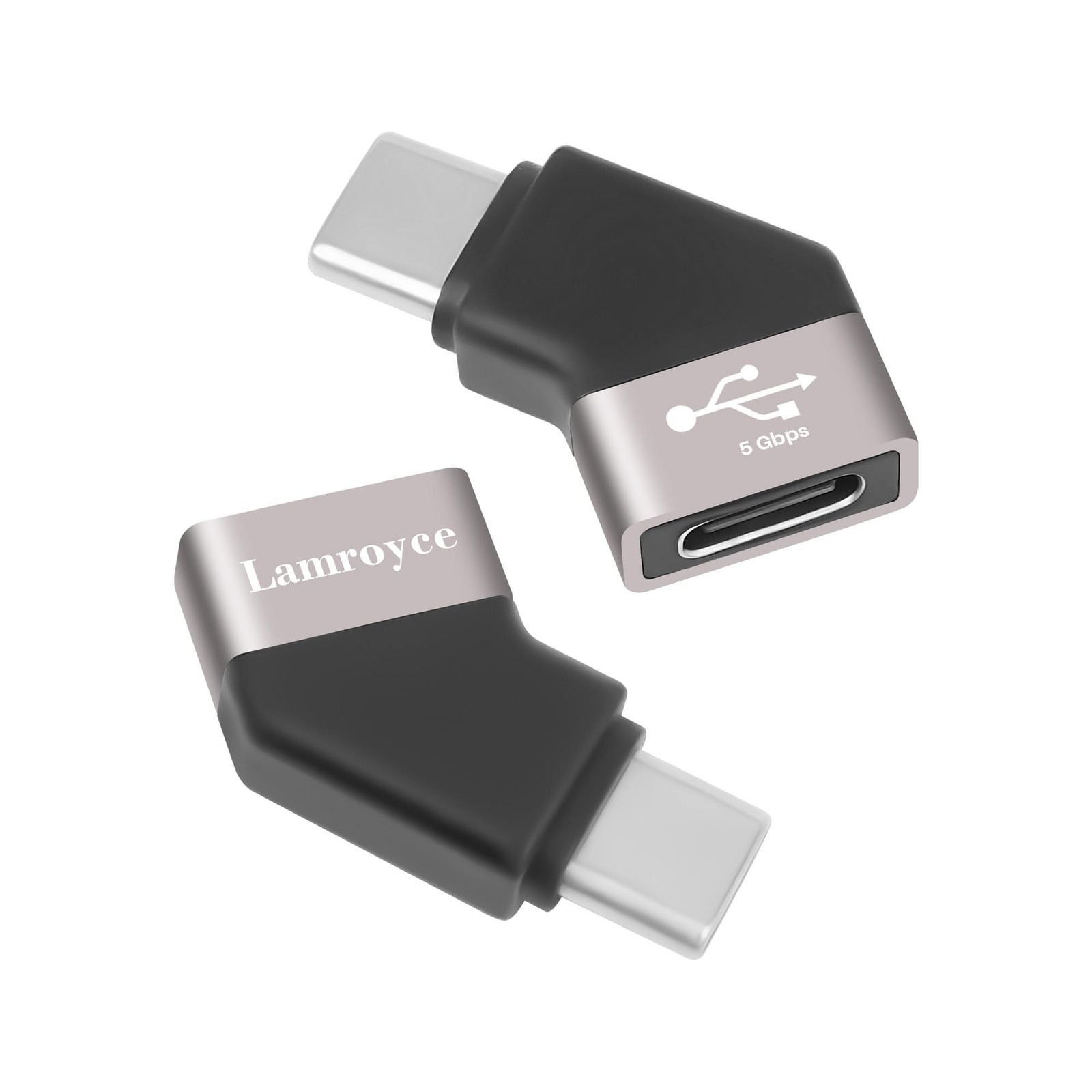 USB Type C 3.1 Extension Adapter 2Pack,45 Degree Angled USB C Male to Female