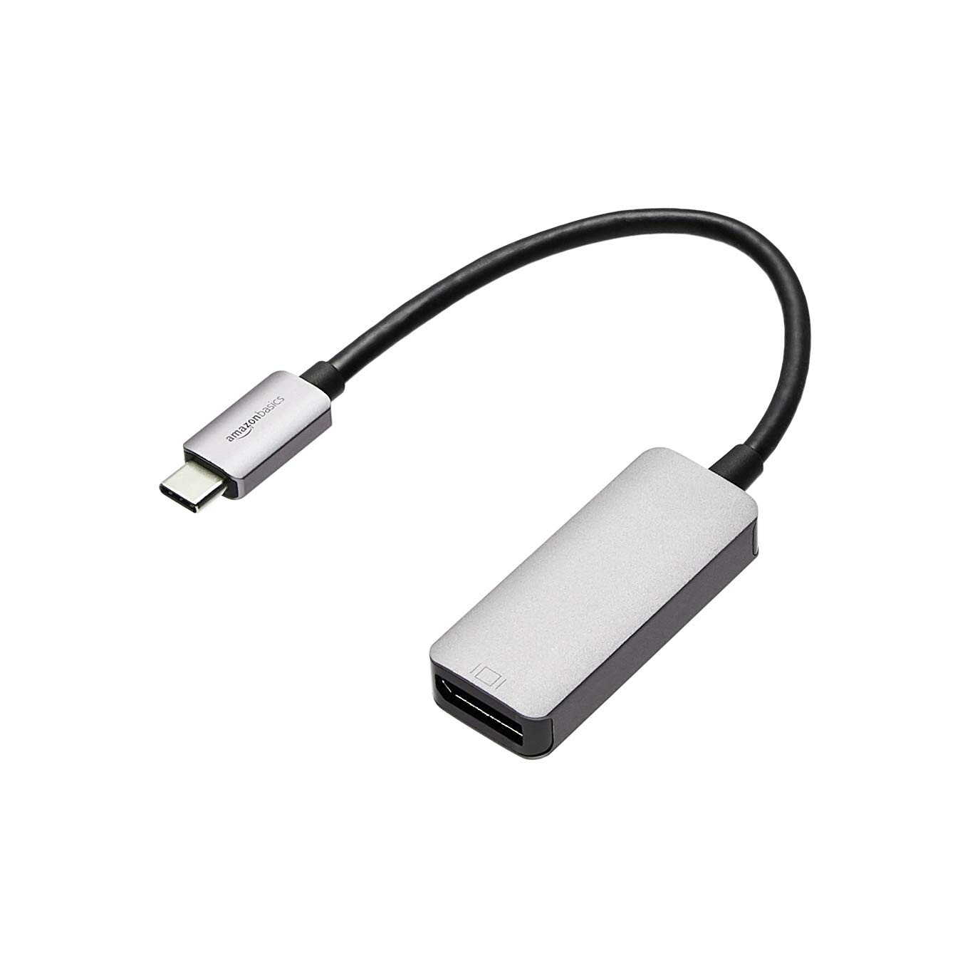 Amazon Basics Aluminum Uni-Directional USB-C (Source) to Adapter, grey
