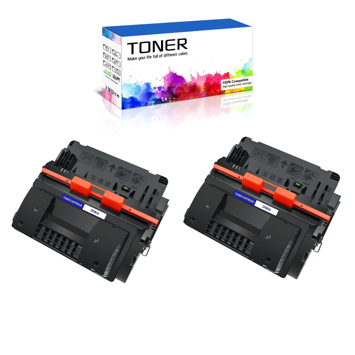 2PK CF281A Toner Cartridge for HP LaserJet Enterprise M604 M604N M604DN M605 