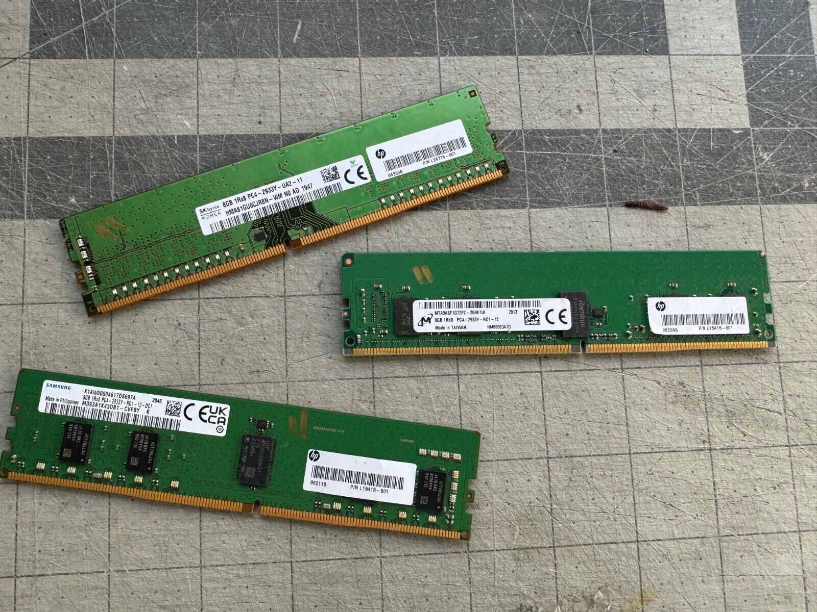 8GB X 1 Mix Brands 8GB PC4-2933Y-R 1Rx8 DDR4 ECC REG RDIMM Server RAM