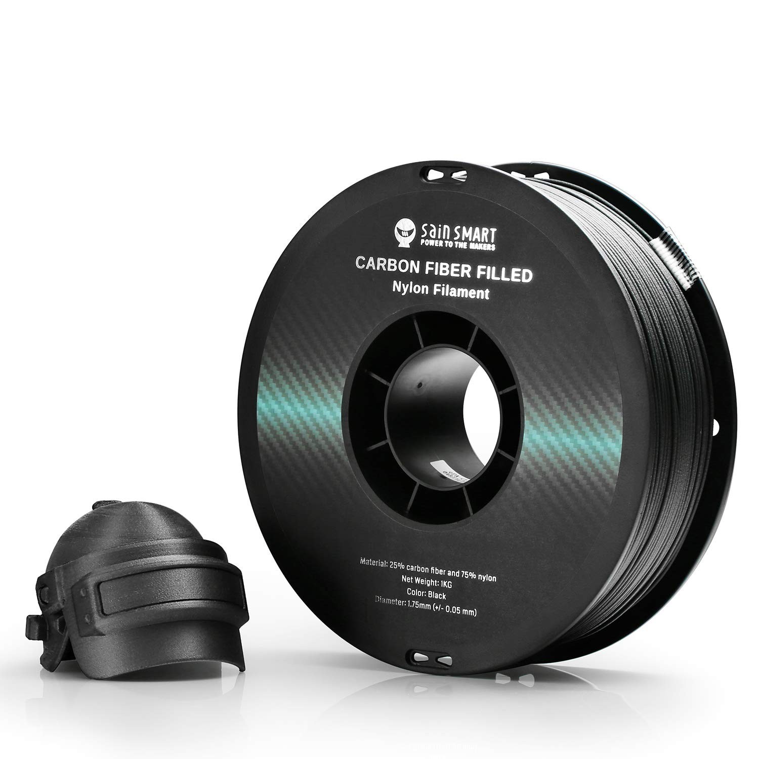 Black ePA-CF Nylon Carbon Fiber 3D Printer Filament 1.75mm 1kg Spool