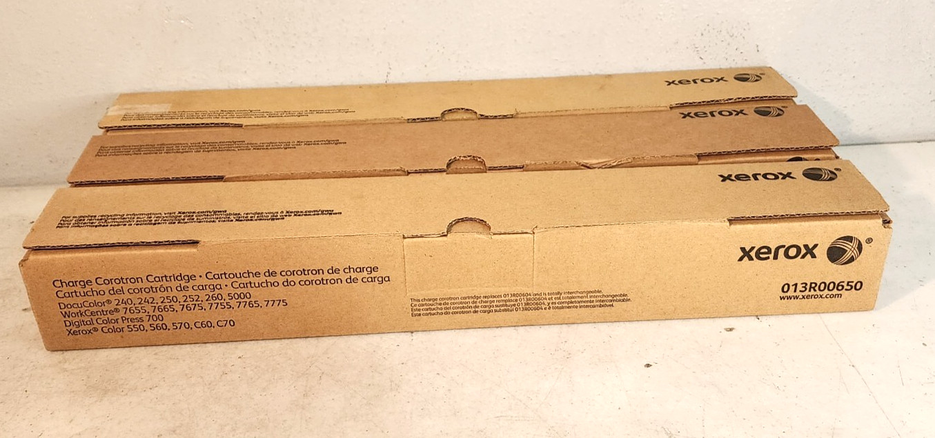 Xerox 013R00650 Charge Corotron Cartridge DC 240 Genuine New Sealed Box Lot of 3