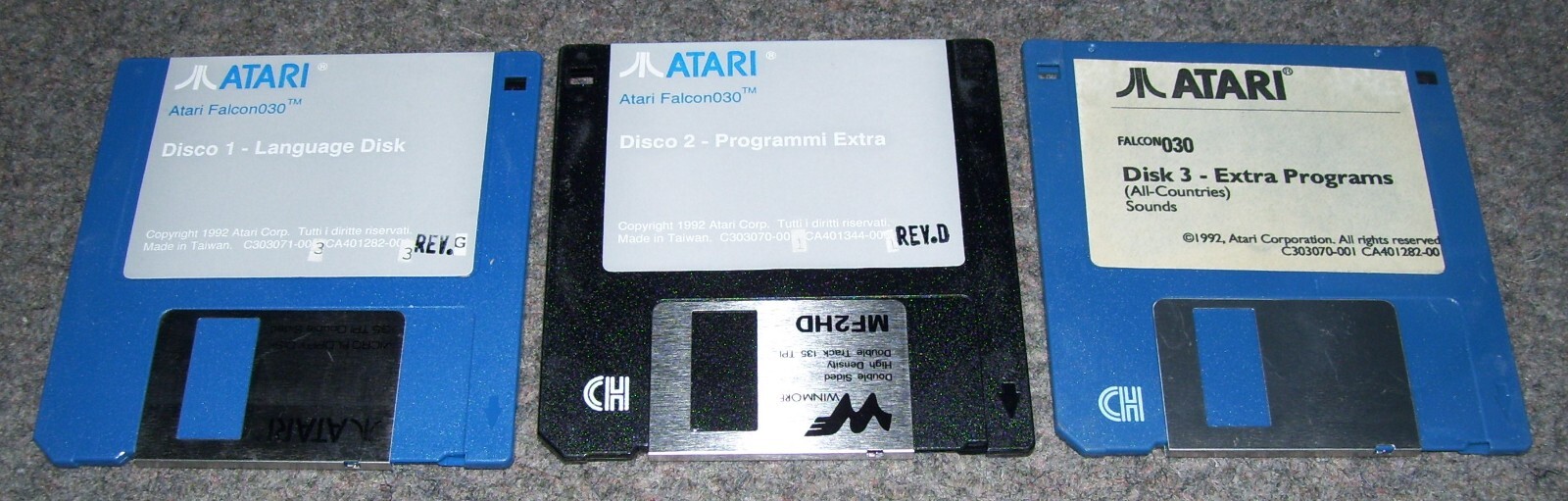 Atari Falcon 030 Computer Disco 1 Language Disks Extra Programs 2 & 3 ITALIAN