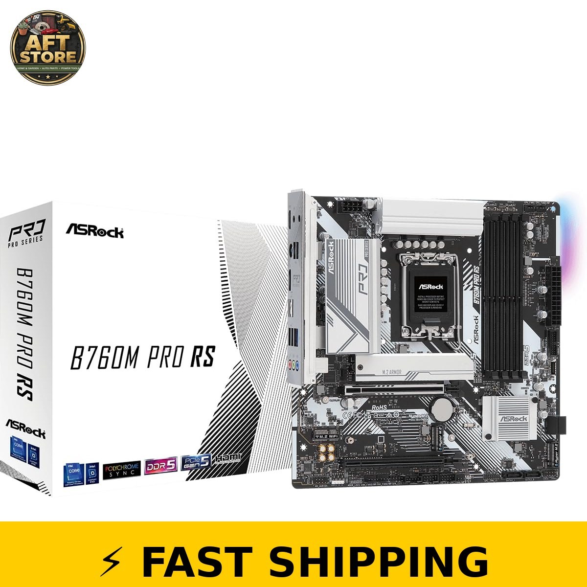 ASRock B760M Pro RS Motherboard DDR5 7200MHz LGA1700