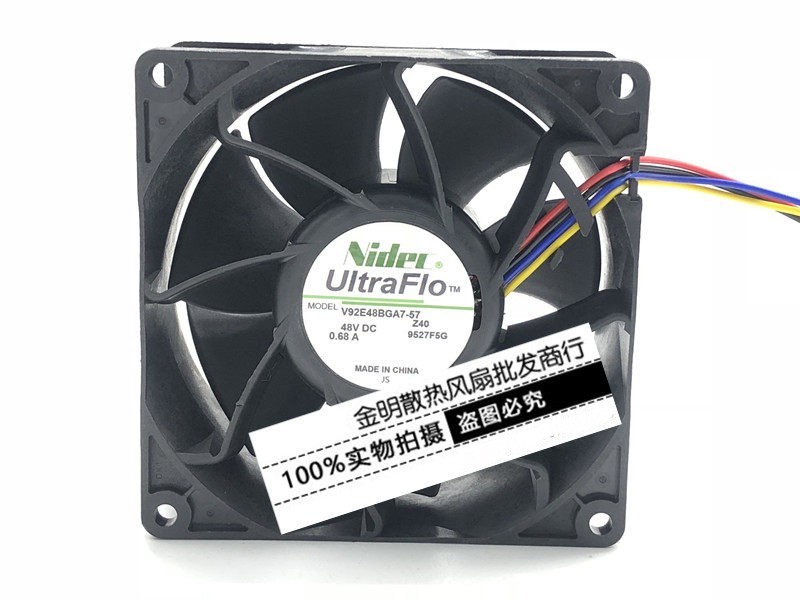 1PCS NIDEC V92E48BGA7-57 48V 0.68A 4-wire 9cm High-Airflow Cooling Fan