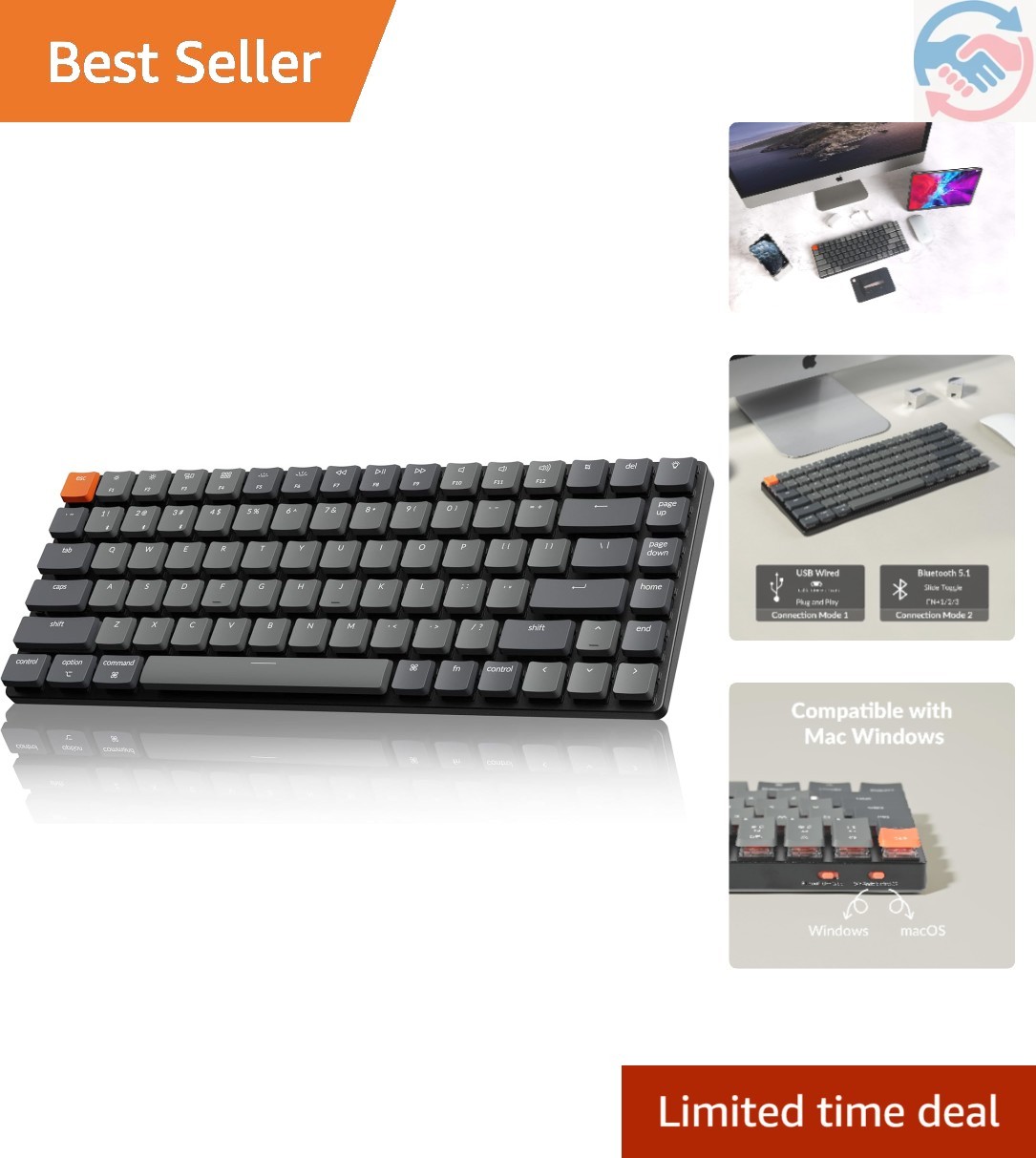 K3 Version 2 QMK 75% Wireless Low-Profile Mechanical Keyboard