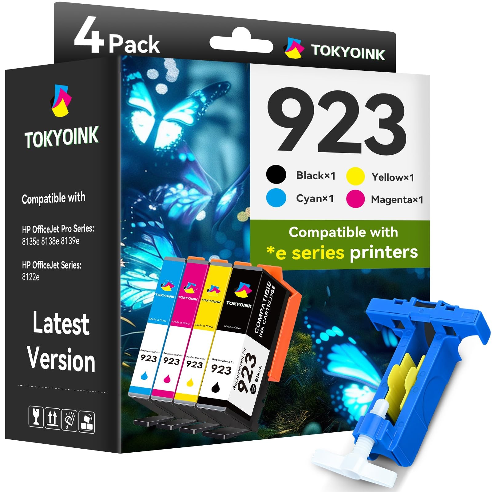 TOKYOINK 923 Ink Cartridges Combo Pack Replacement for HP 923e 923 923XL Ink