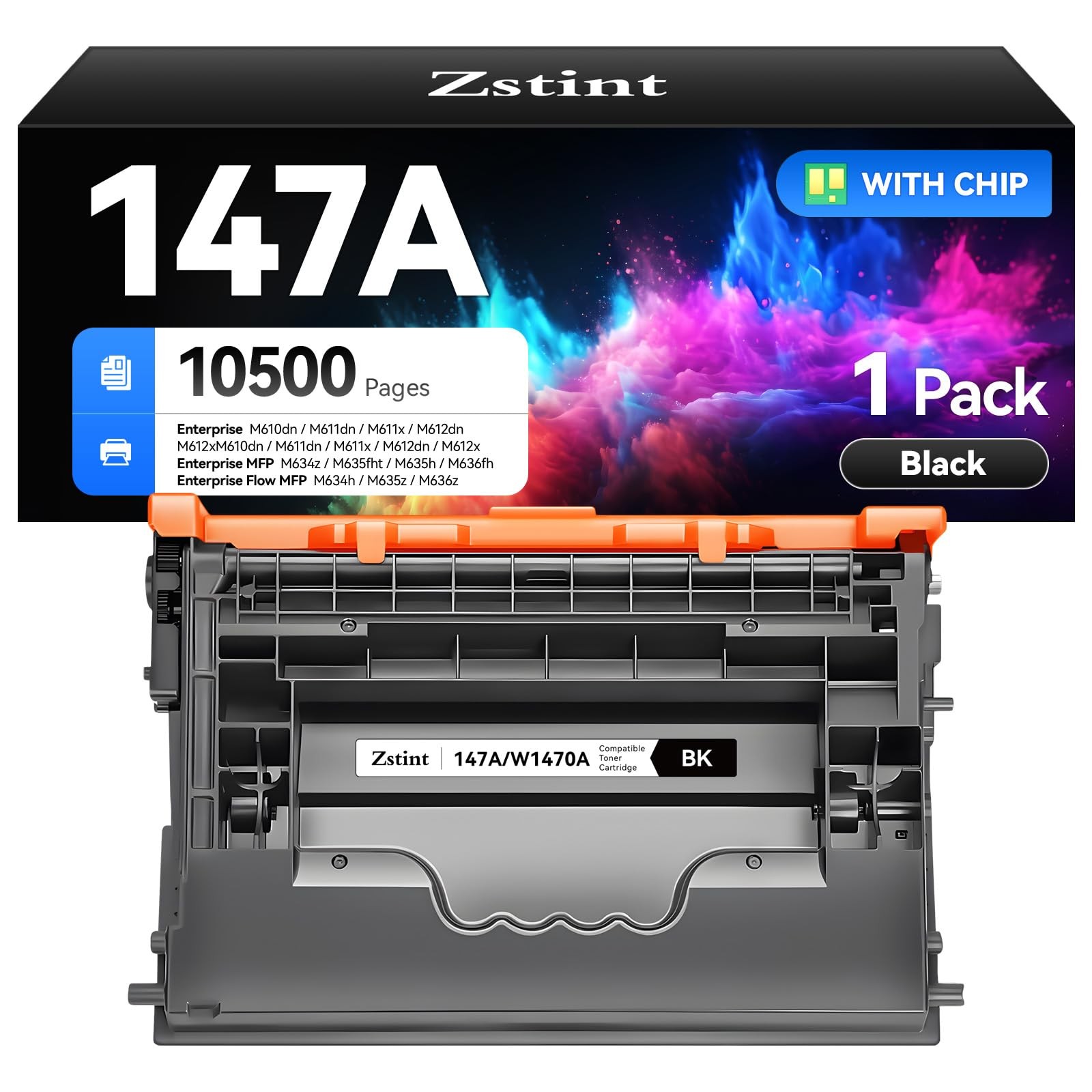 147A Black Toner Cartridge 1-Pack High Yield for HP W1470A M634h M635z M636z