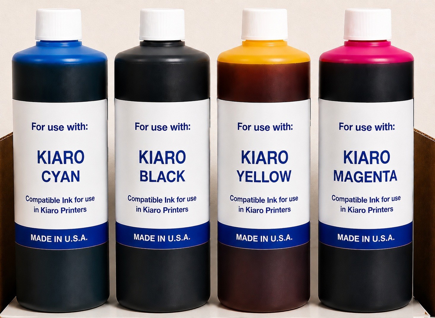 4 PREMIUM COMPATIBLE BULK INK REFILL Kiaro QuickLabel,  QL-120x  (CYMK) 4000ML