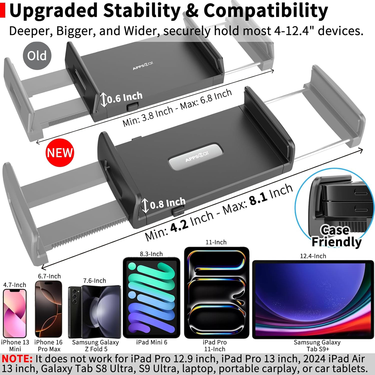 for Sturdy Ipad Holder for Car CD Slot Tablet Mount, 2-In-1 Universal 4.7-11"...
