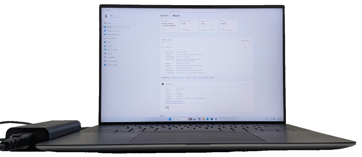 Dell Precision 5570 14 Core i9 12th Gen 16GB 1TB SSD NVIDIA RTX A2000 Grade A-