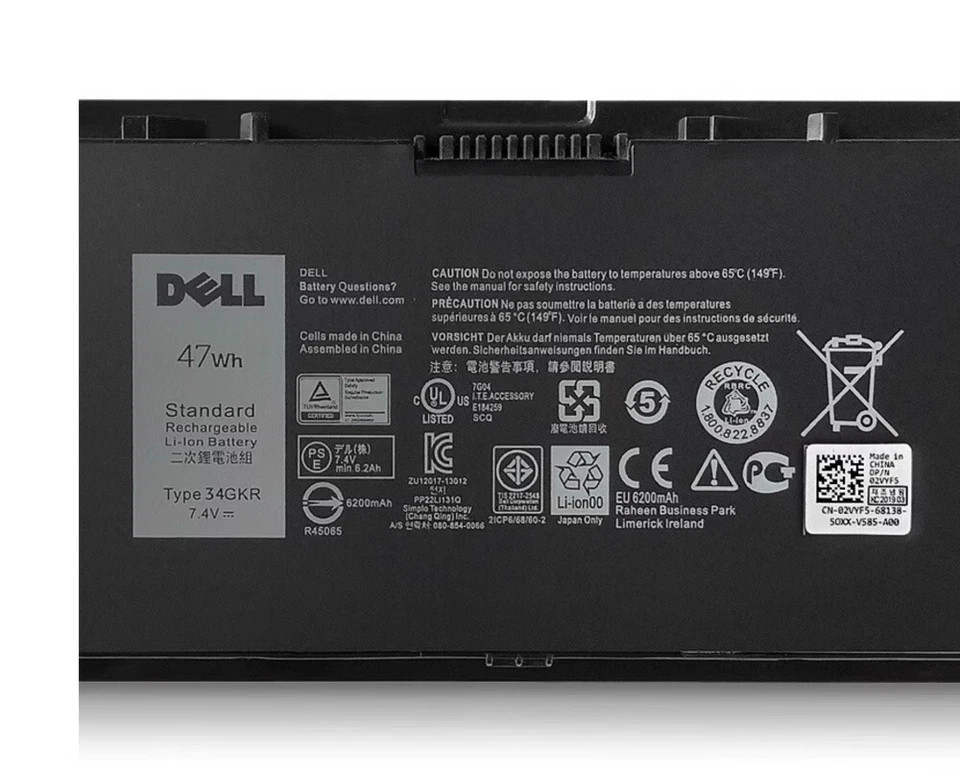 New Genuine 47Wh 34GKR G0G2M Battery for Dell Latitude 14 7000 E7440 E7420 T19VW