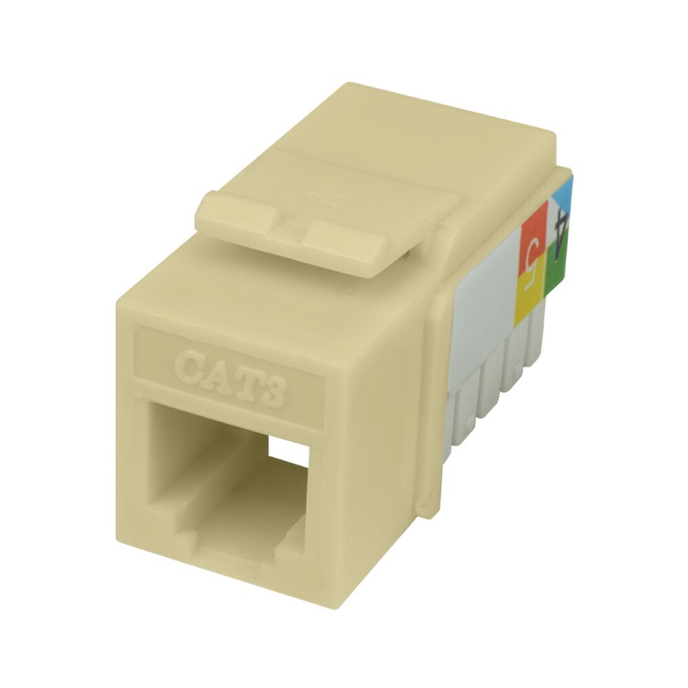Construct Pro™ Cat3 (RJ-11) 6P4C Keystone Phone Jack (Ivory)