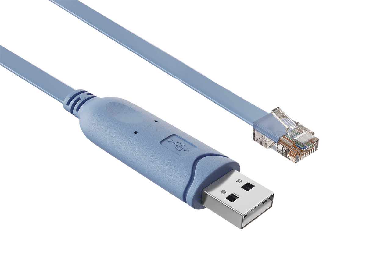 6FT USB Cisco console cable USB to RJ45 8P8C Flat Serial Console Cable, Blue