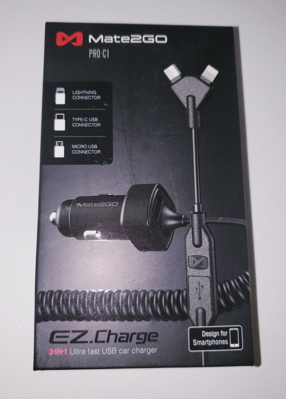 PRO-C1 Universal Car 3-In-1 Ultra Fast Car Charger Via Cigarette Lighter 3.1A M2