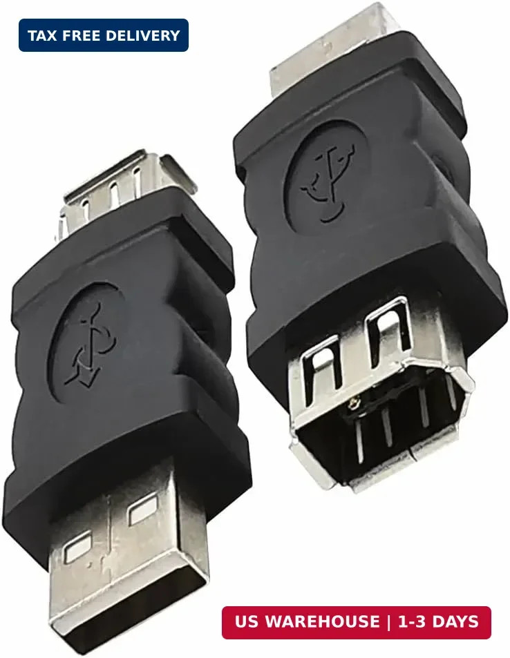 2 Pieces Firewire IEEE 1394 6 Pin USB Adapter Firewire to USB Converter for Prin