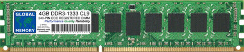 4GB DDR3 1333MHz PC3-10600 240-PIN ECC REGISTERED RDIMM SERVER MEMORY RAM 2 RANK