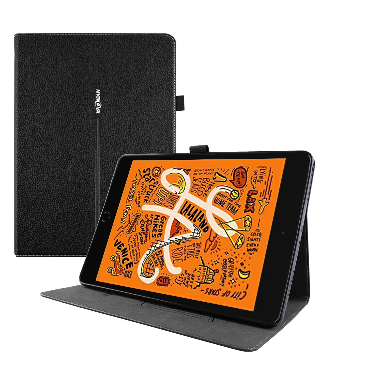 For Apple iPad Mini 5 Case Premium Leather Slim Folio Stand Smart Wallet Pocket