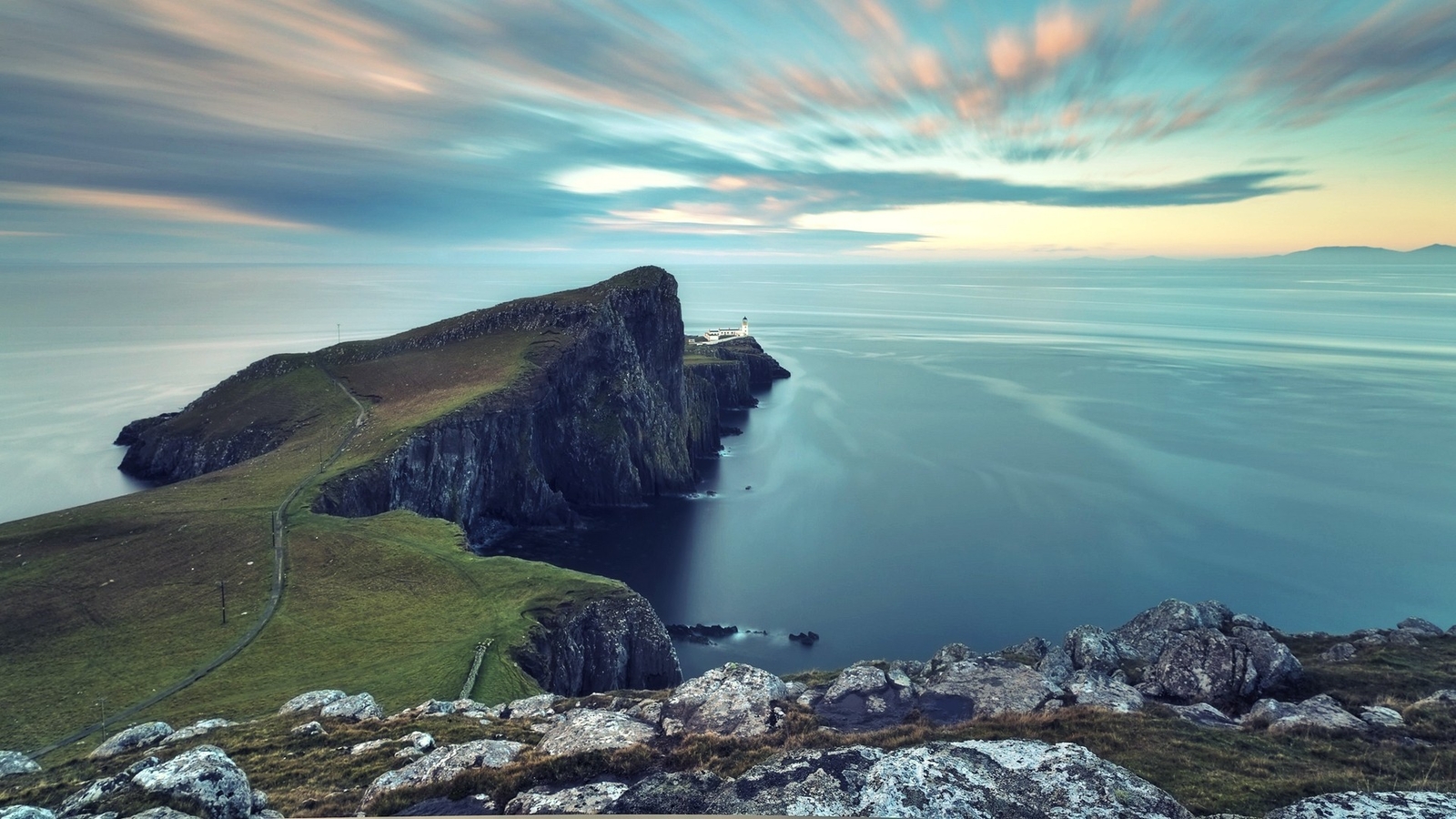 Landscape sky scotland neist point cliff coast Custom Gaming Mat Desk