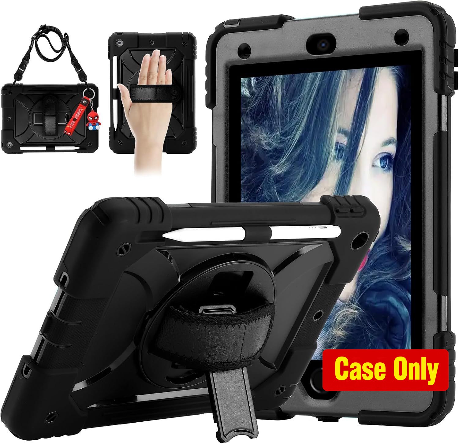 Case for iPad 10.2 Inch 9th/8th/7th Generation, Rugged with 360° Rotating Stand