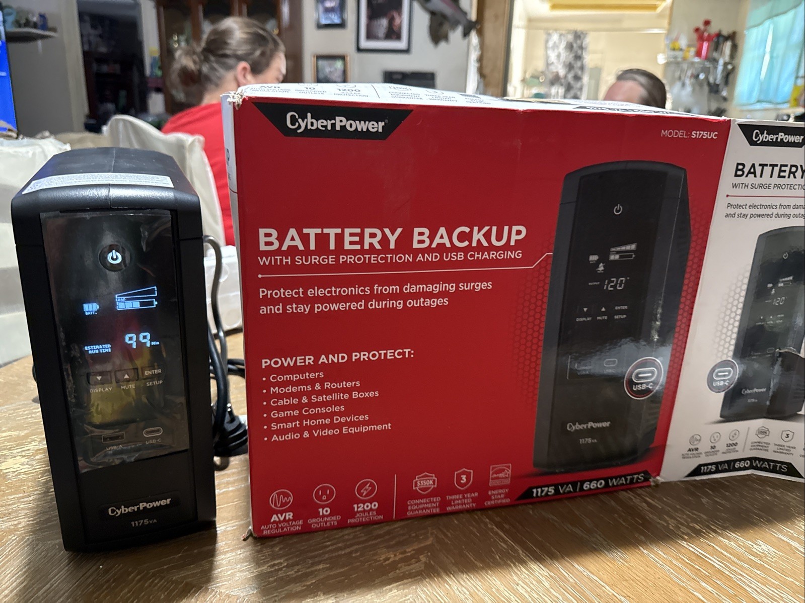 CyberPower UPS S175UC 1175VA Battery Backup with Surge Protection™