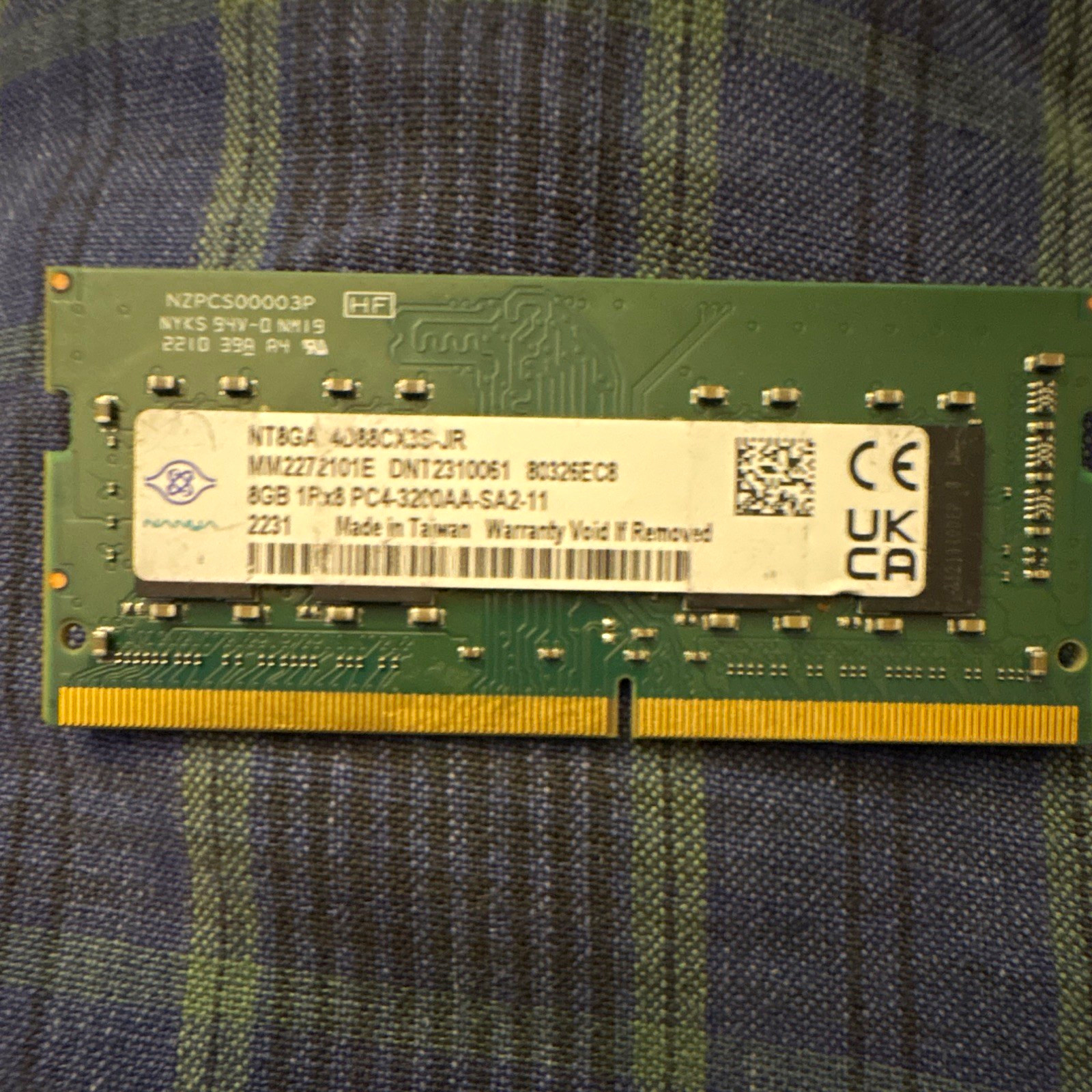 Nanya 8GB DDR4 PC4-3200AA 260-Pin SO-DIMM Non-ECC NT8GA64D88CX3S-JR