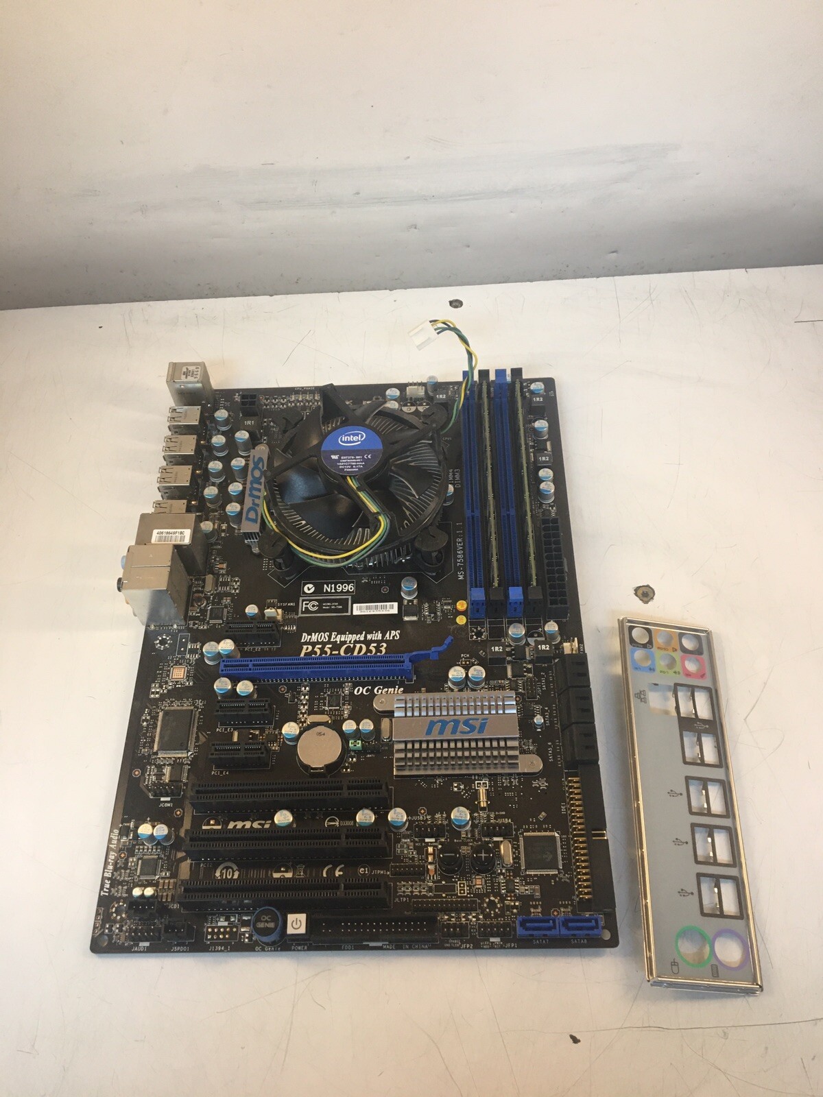 MSI P55-CD53 Motherboard w Intel Core i5 CPU 760 @ 2.80GHZ IO SHIELD INCLUDED