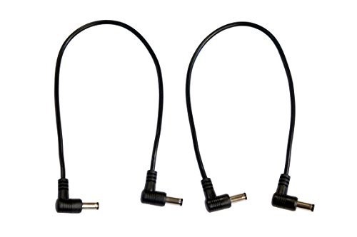 Right Angle DC Power 5.5x2.1mm Patch Cables Male to Male 1 Foot Cord 2 PCS