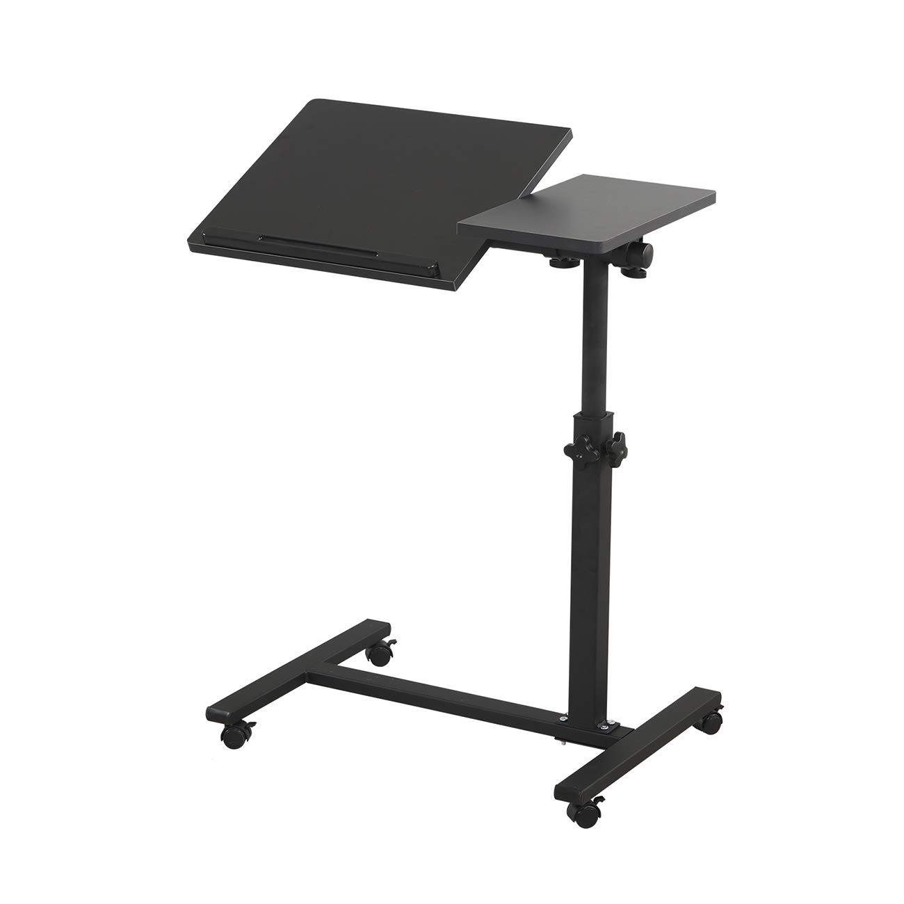 TigerDad Black Mobile Overbed Laptop Standing Desk
