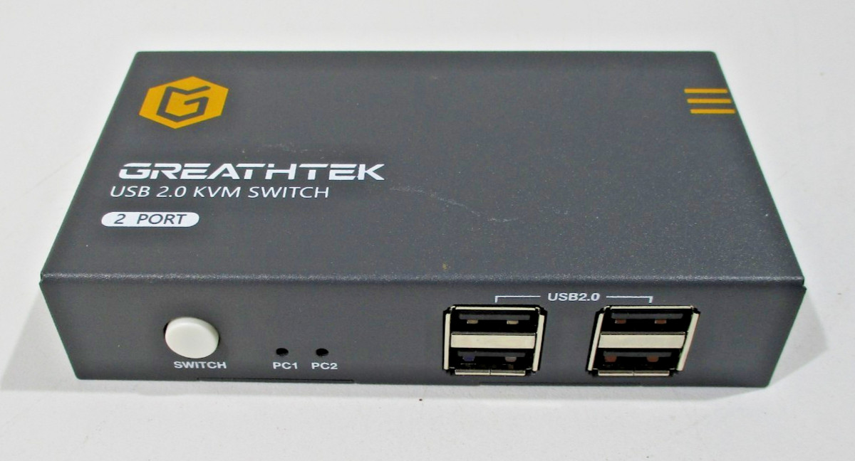 GREATHTEK Dual Monitor HDMI KVM Switch 2 Port 2 USB 2.0 Hub. Model GHT-S7211H