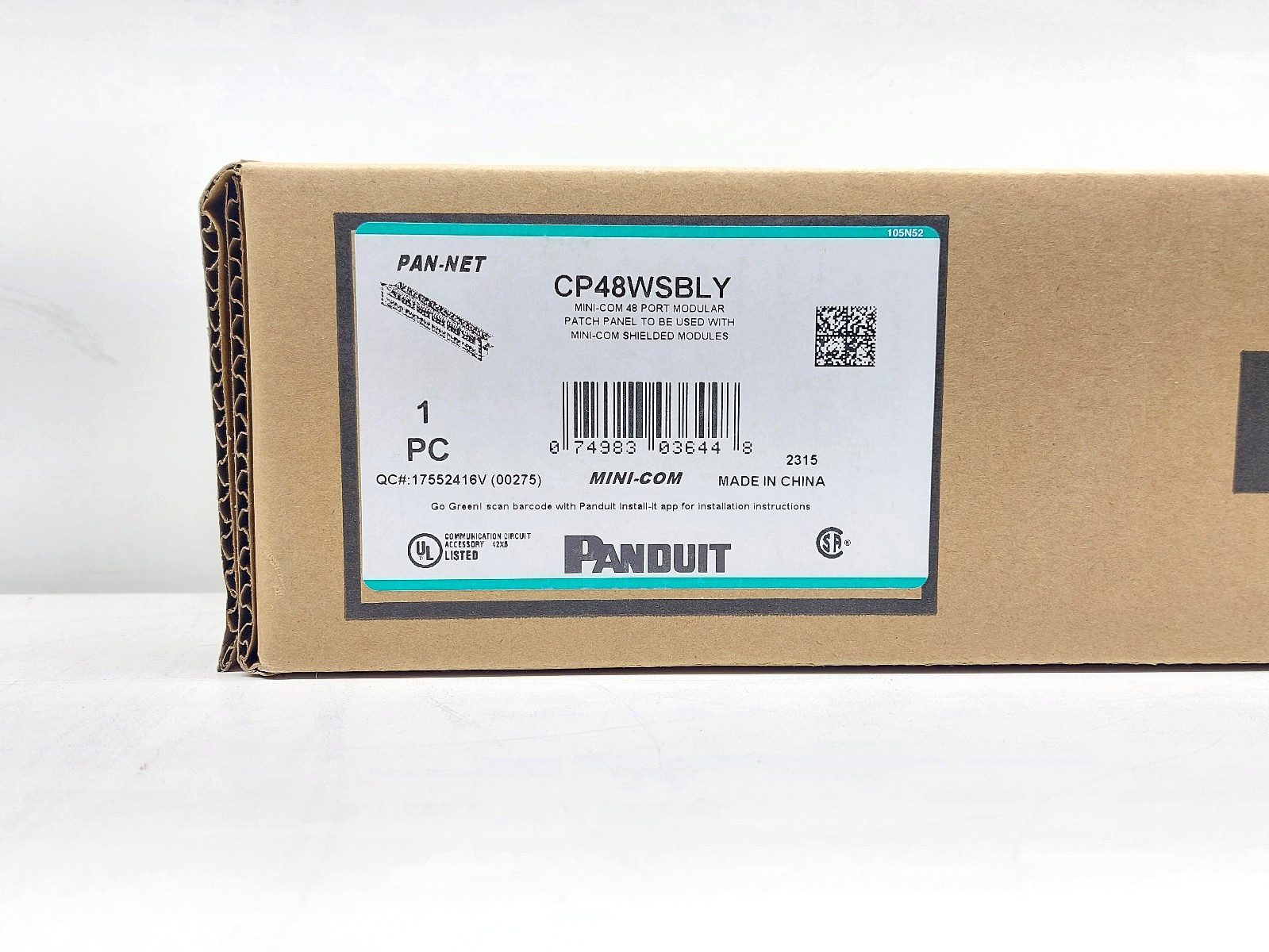 Panduit CP48WSBLY Mini-Com 48-Port Modular Patch Panel 074983036448