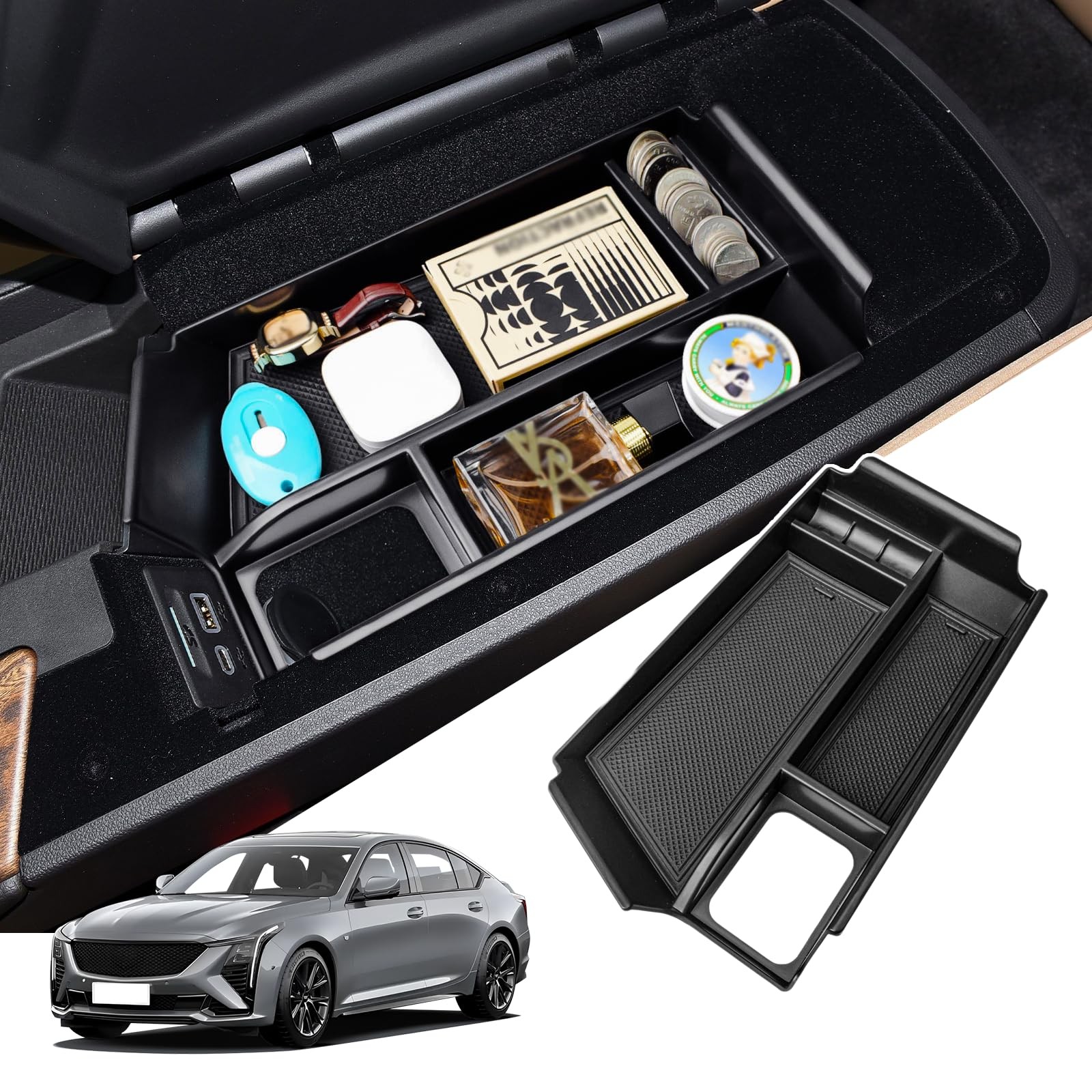 Center Console Organizer Tray Compatible with Cadillac CT5 2020~2026 Accessories
