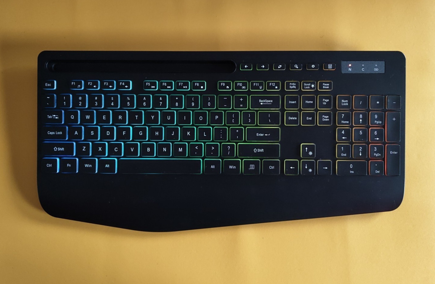 Truque KN213 Wireless Backlit Keyboard RGB Device Holder Silent Ergonomic 213DG