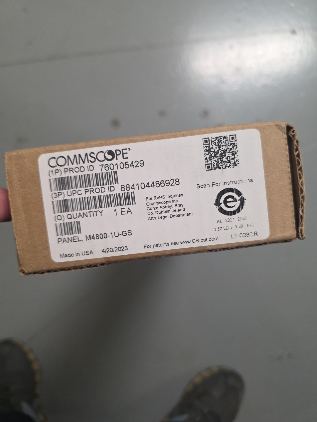 Commscope Systimax 48p Cat6/6A Modular Patch Panel 760105429, M4800-1U-GS New