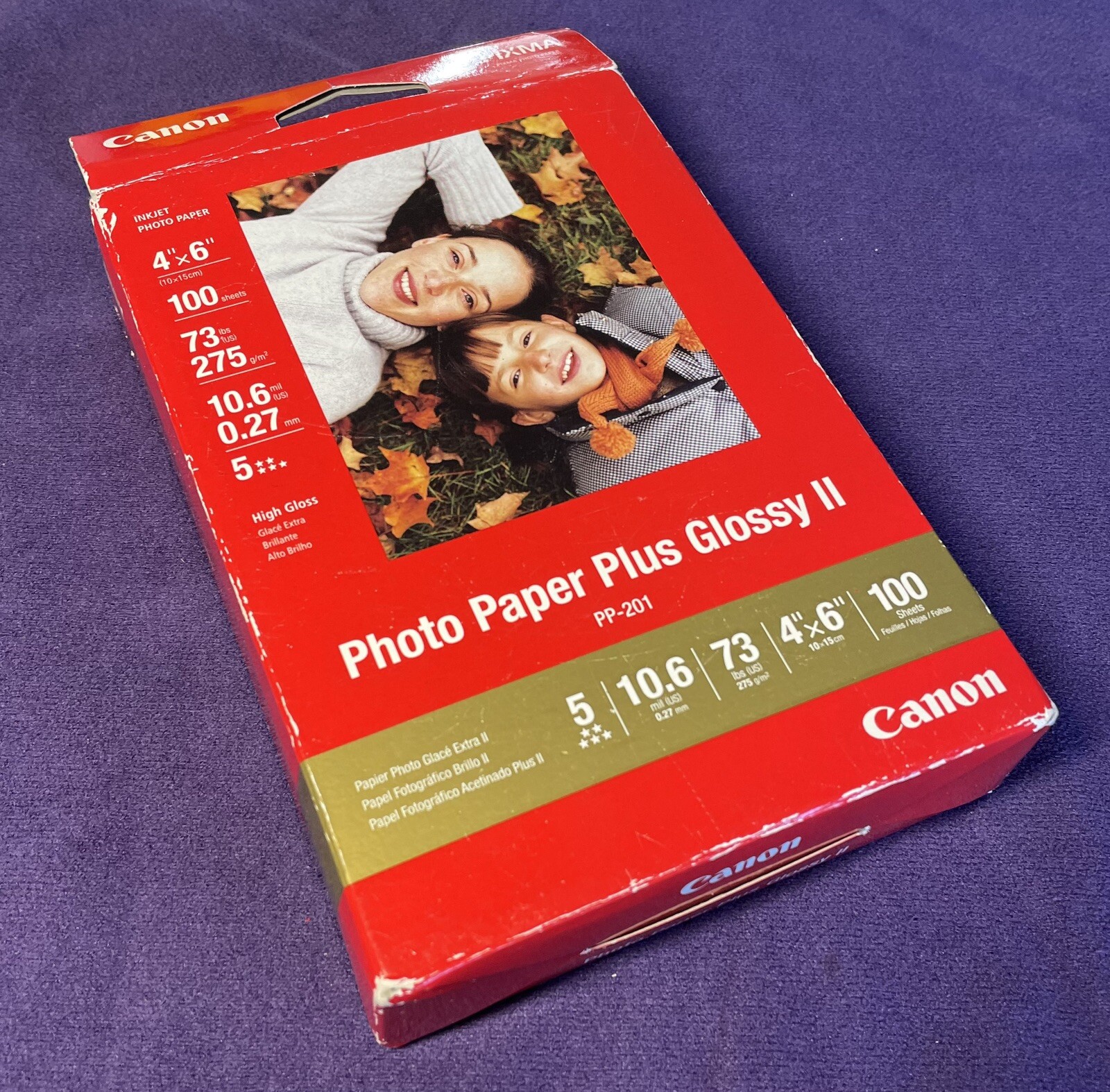 NOS Canon PP-201 Photo Paper Plus Glossy II 4x6 100 Sheets New