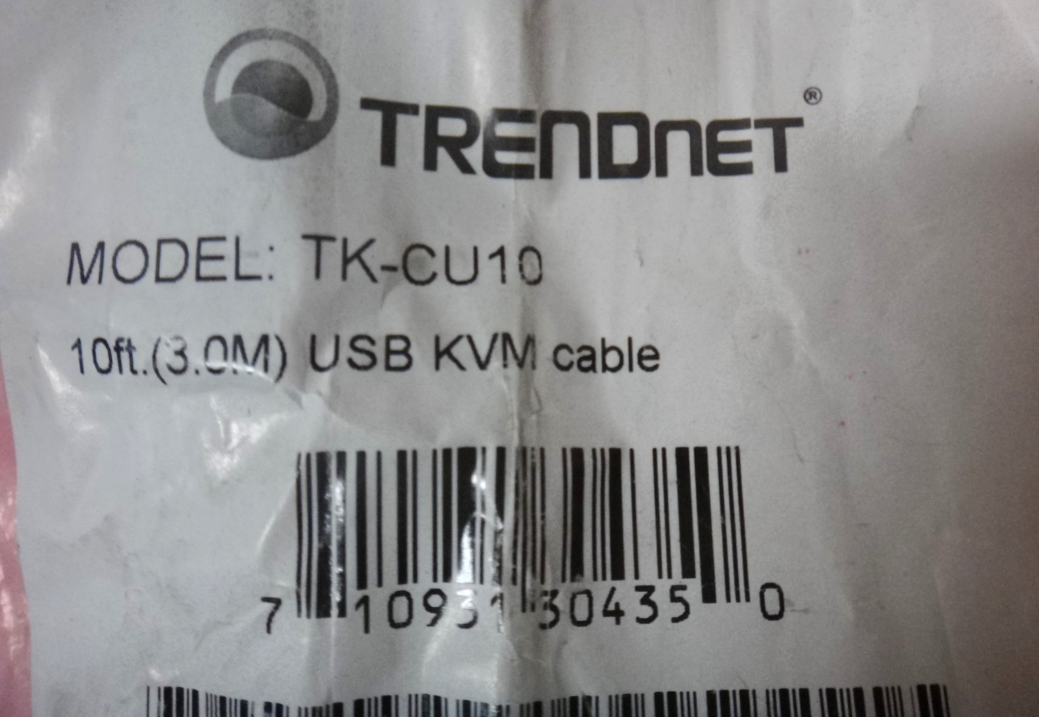 TRENDnet TK-CU10, 10-feet USB KVM cable for TK-803R/1603R