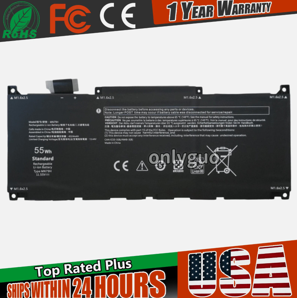 New MN79H Battery for Dell XPS 13 Plus 9320 P151G XPS 13 9340 9345 NXRKW 0NXRKW