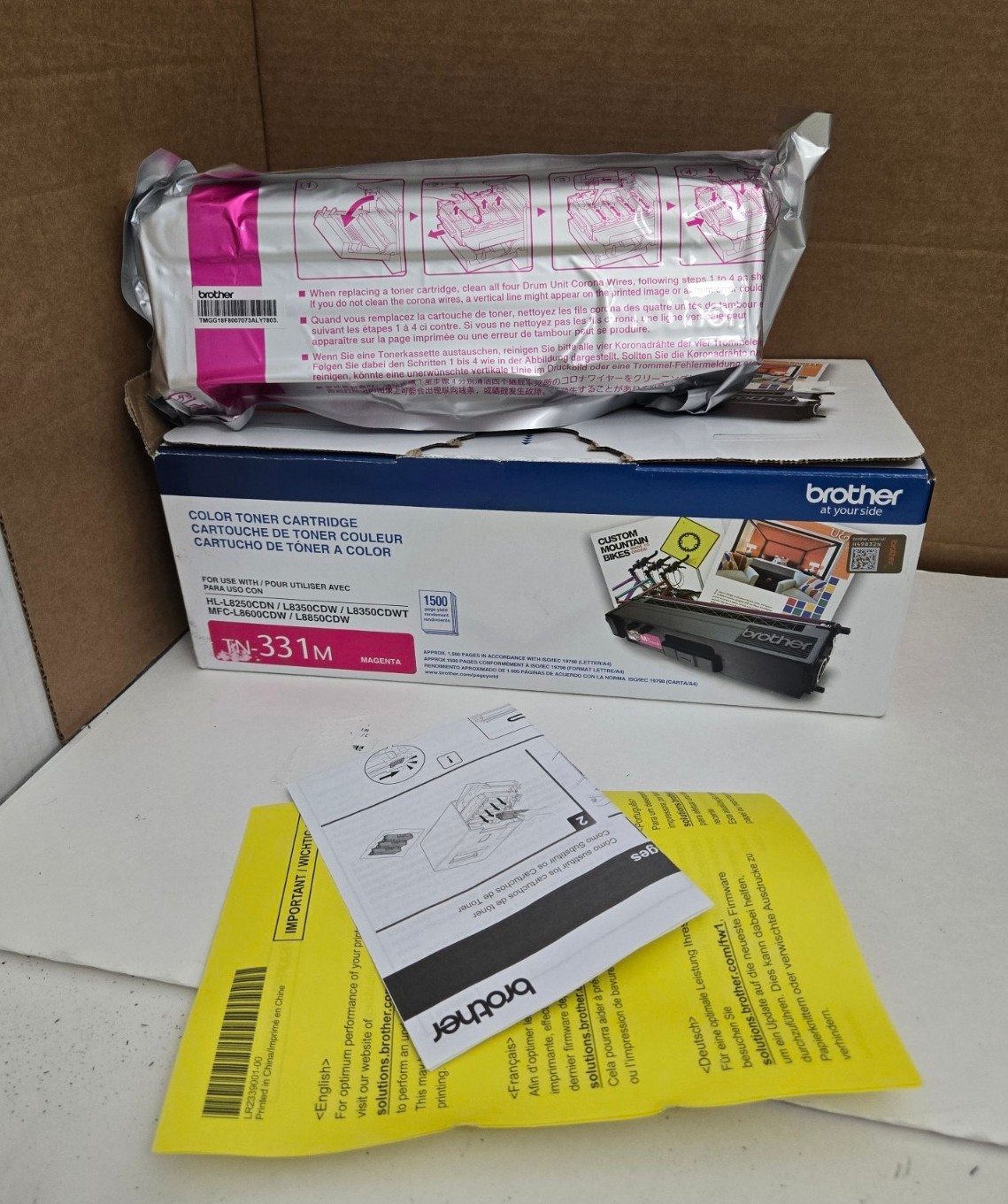 Genuine Brother TN331M Magenta Toner Sealed Cartridge TN-331M Open Box