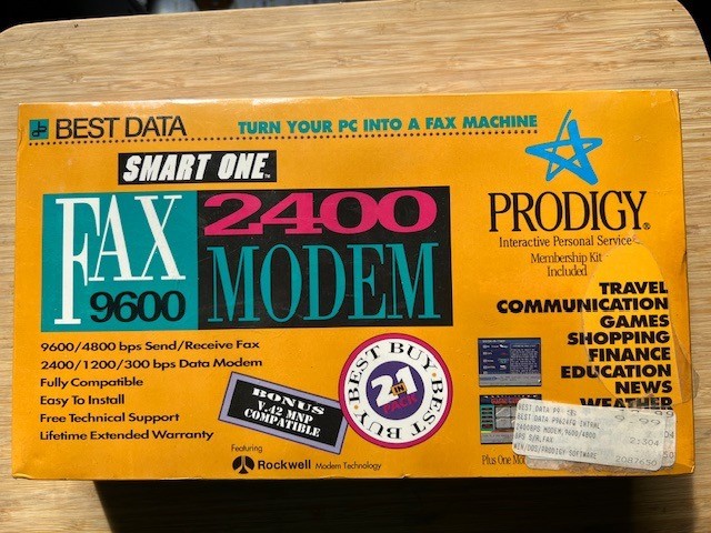 Rare New-In-Box Vintage 2400/9600 Fax Modem, Rockwell/Best Data