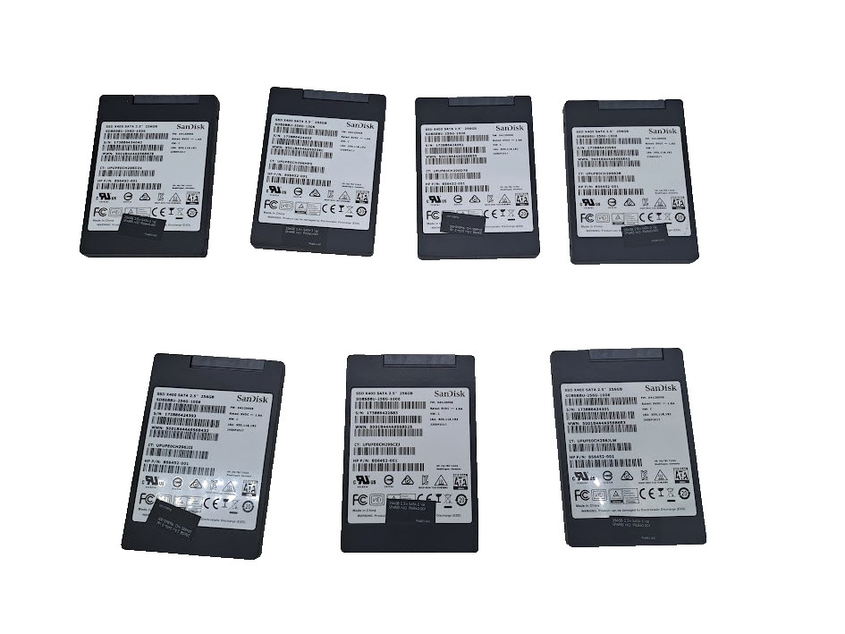 Lot of 7 SanDisk 2.5" X400 256GB SATA III 6Gbps SSD SD8SB8U-256G-1006