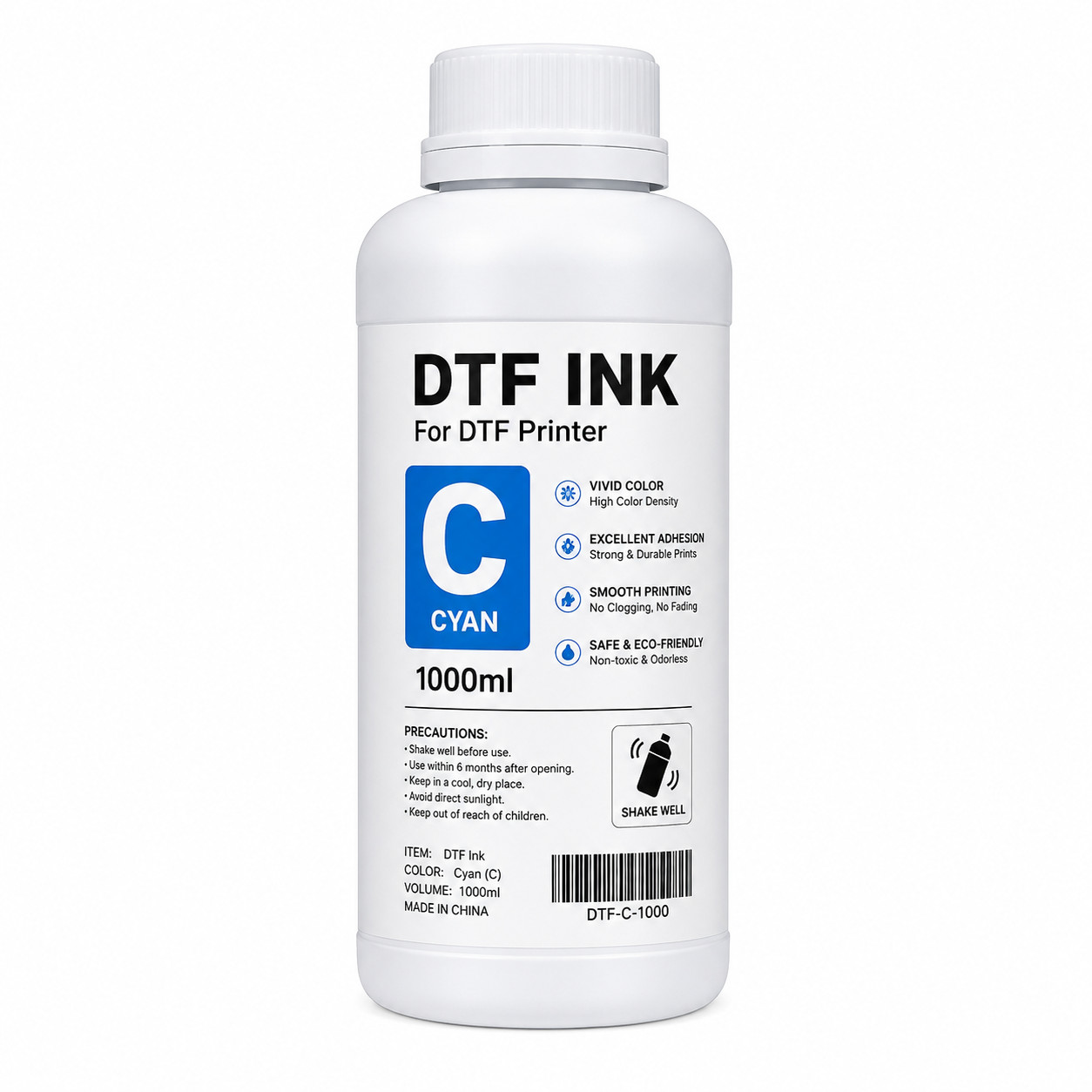DTF Ink 33.8 fl oz 1000ml CYAN Premium Pigment Ink