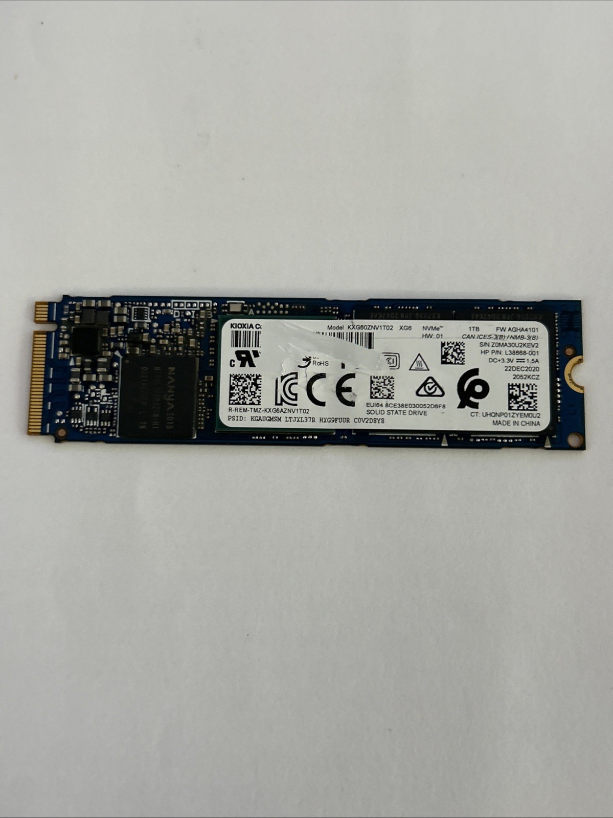 KIOXIA 1TB SSD KXG60ZNV1T02 NVMe M.2 SSD 99% Life - 1 Year Warranty