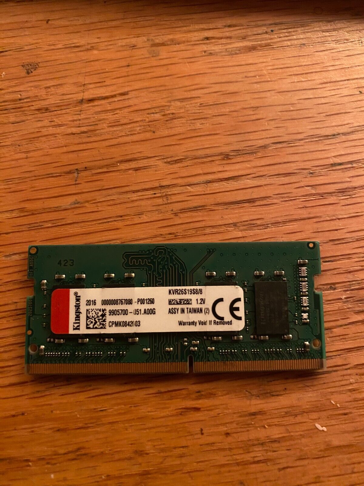 Kingston 8GB 1.2V DDR4 2666MHz Laptop Memory RAM Module KVR26S19S8/8 - Assembled